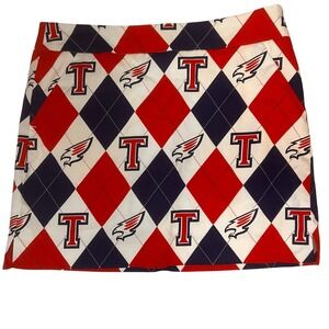 Loudmouth Ladies Argyle Eagle White Red Blue USA T Logo Stretch‎